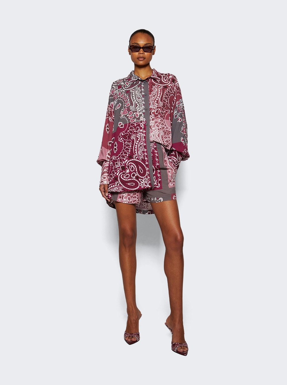 Bandana Shirt Grey And Mauve - 2