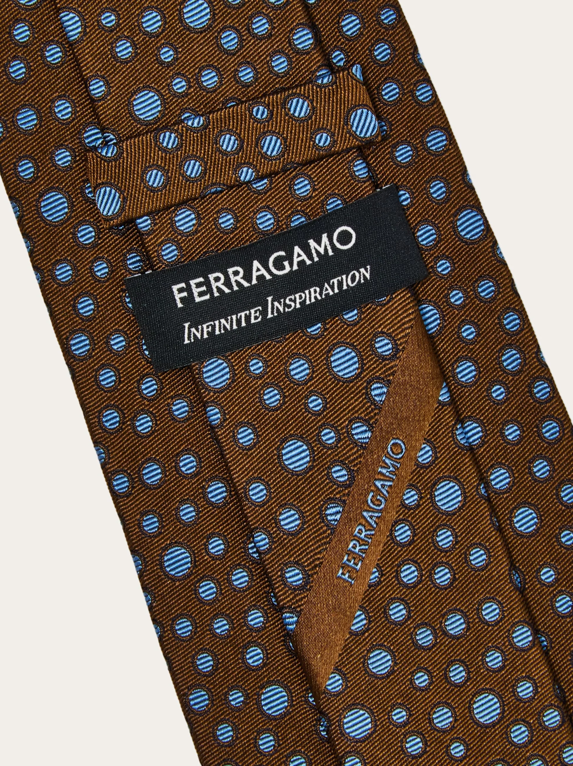 Pois print silk tie - 1