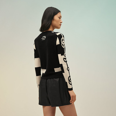 Hermès Long-sleeve "Cliquetis" intarsia sweater outlook