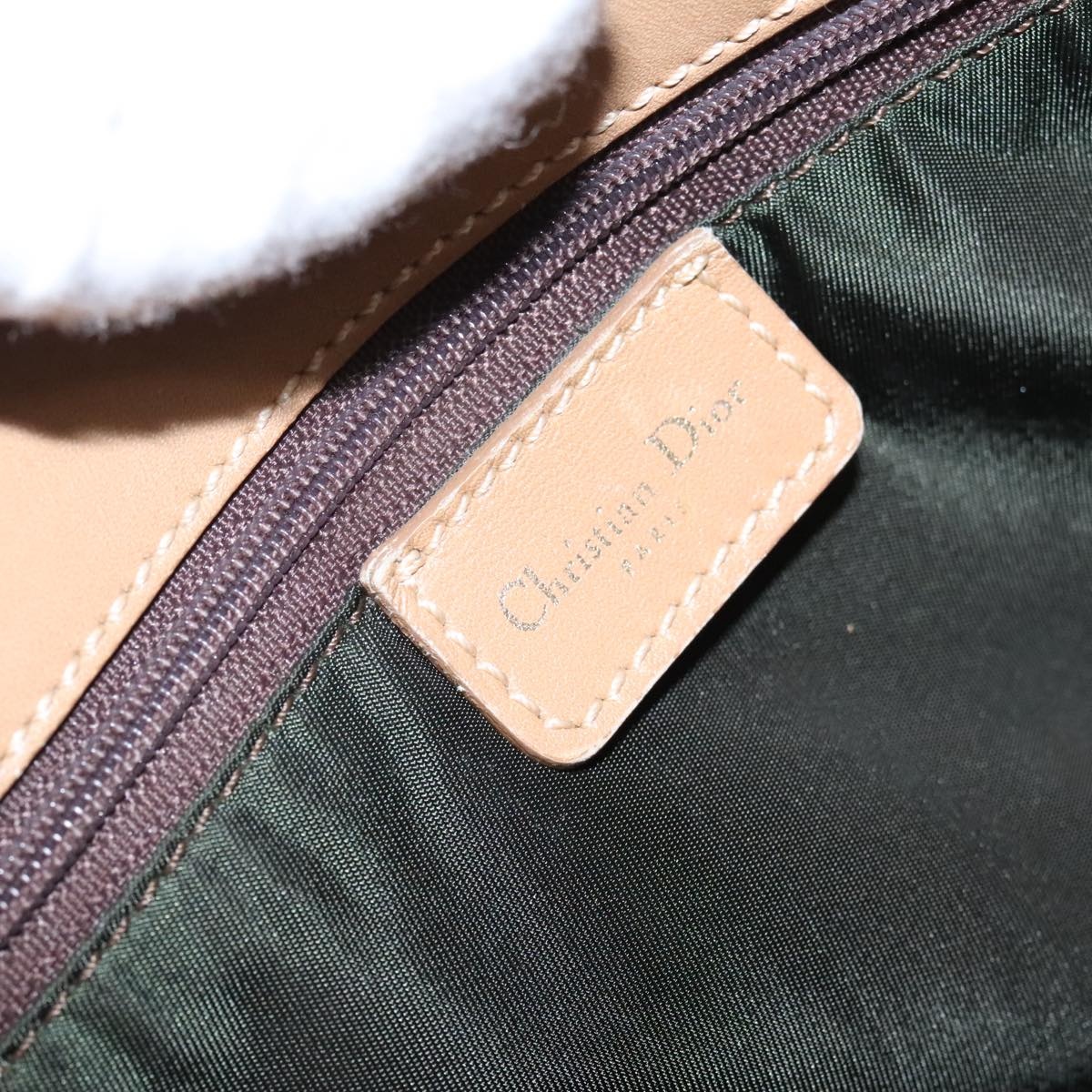 DIOR Trotter Canvas Hand Bag Beige Brown Gold - 10