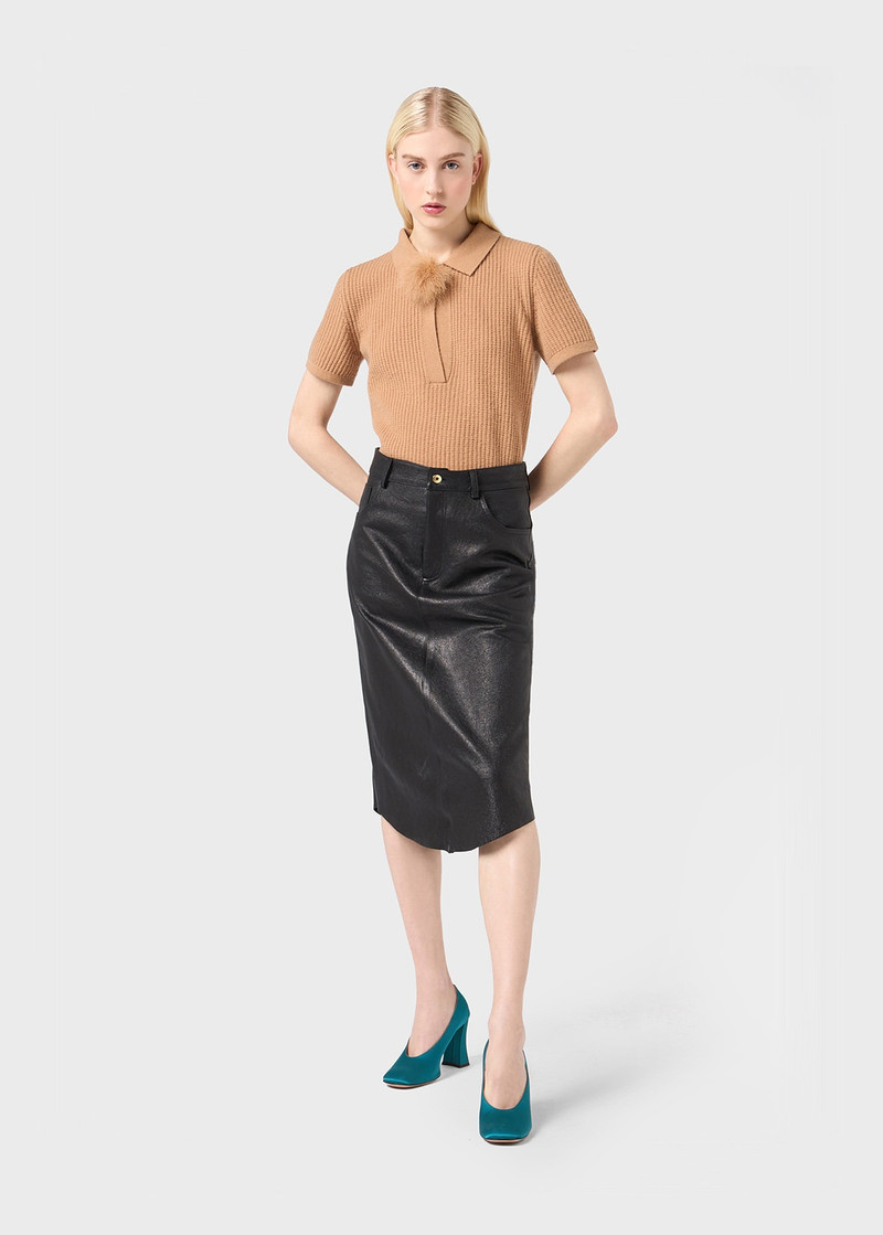 Blumarine ASYMMETRIC LEATHER SKIRT outlook