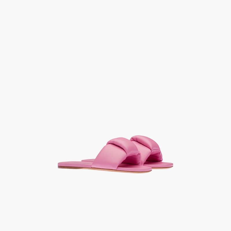 Nappa leather slides - 2