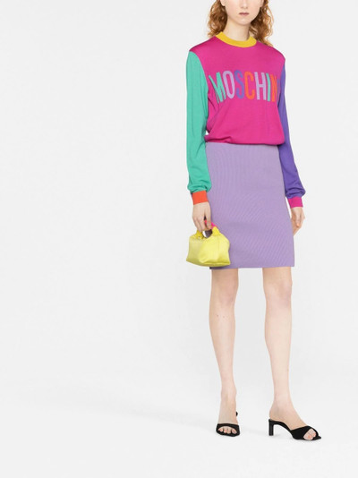 Moschino intarsia logo-knit jumper dress outlook