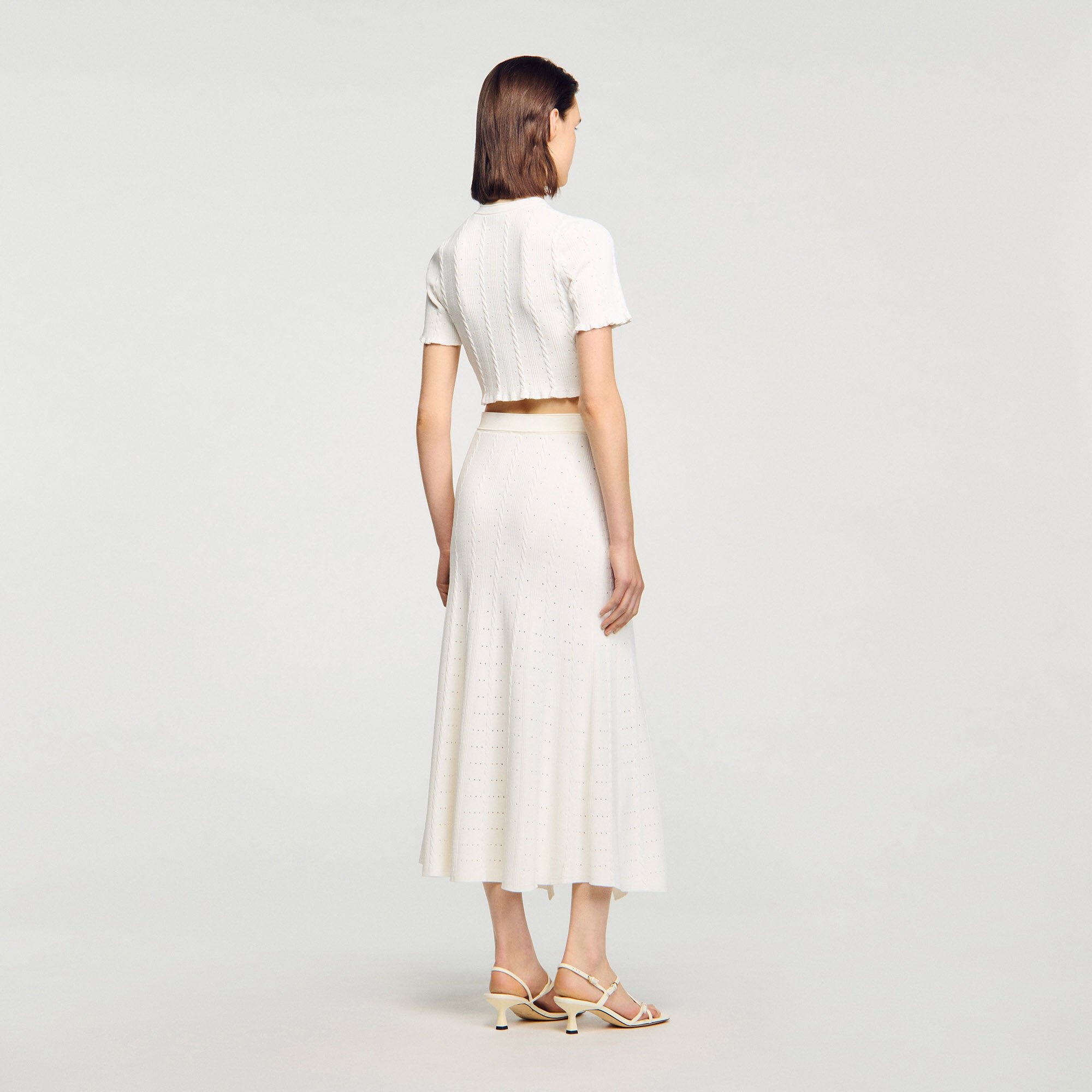 POINTELLE KNIT MIDI SKIRT - 5