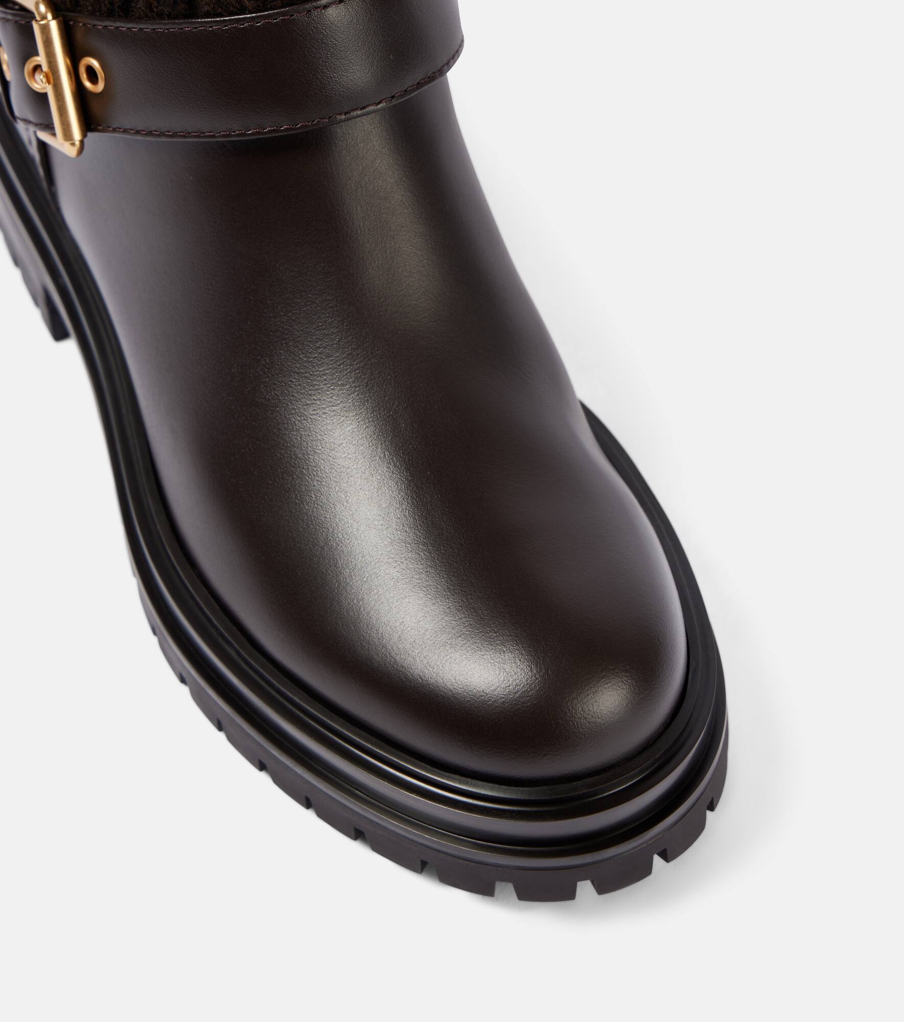 Thurso leather-trimmed biker boots - 5