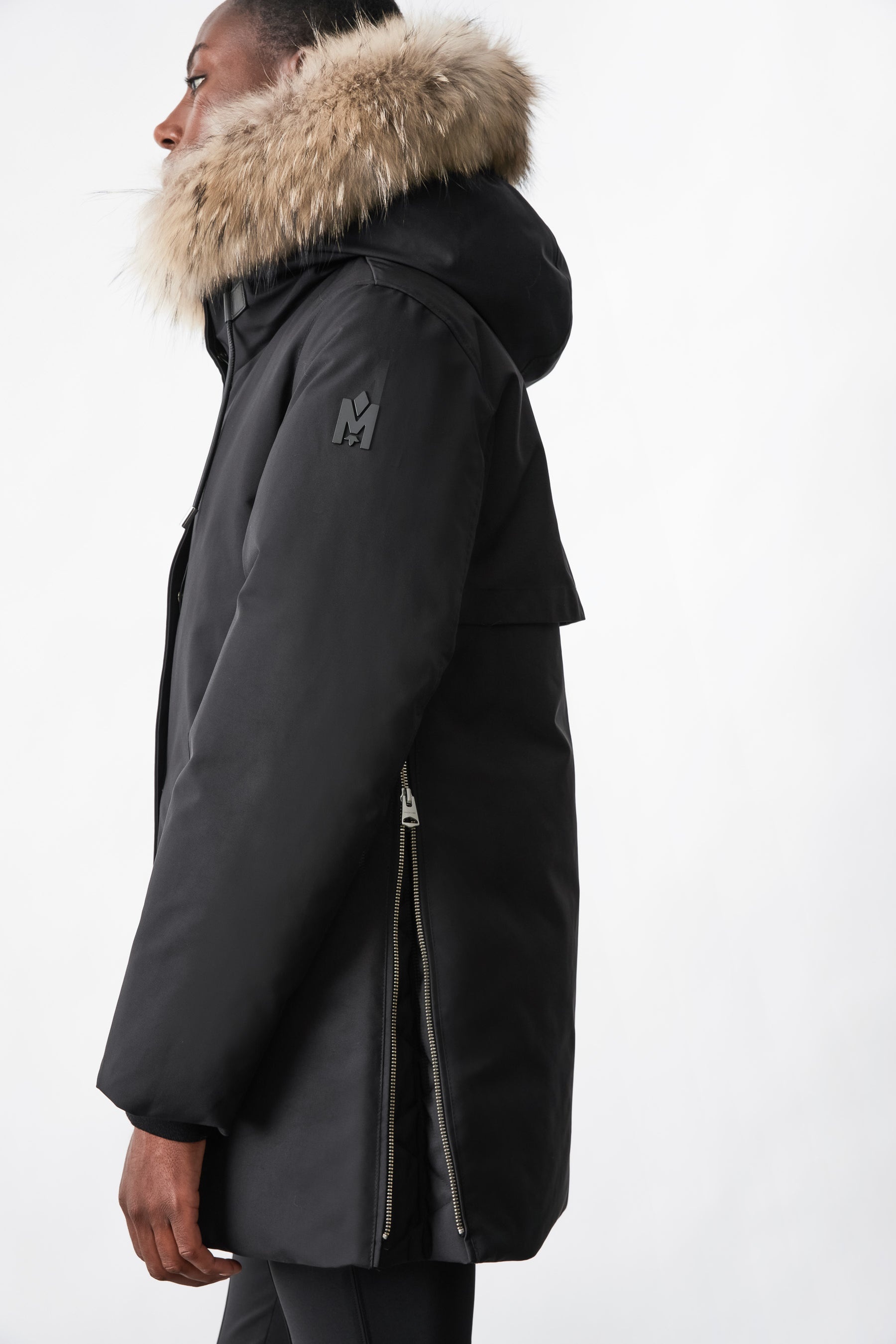 KINSLEE 2-in-1 oversized down parka with bib and natural fur - 8