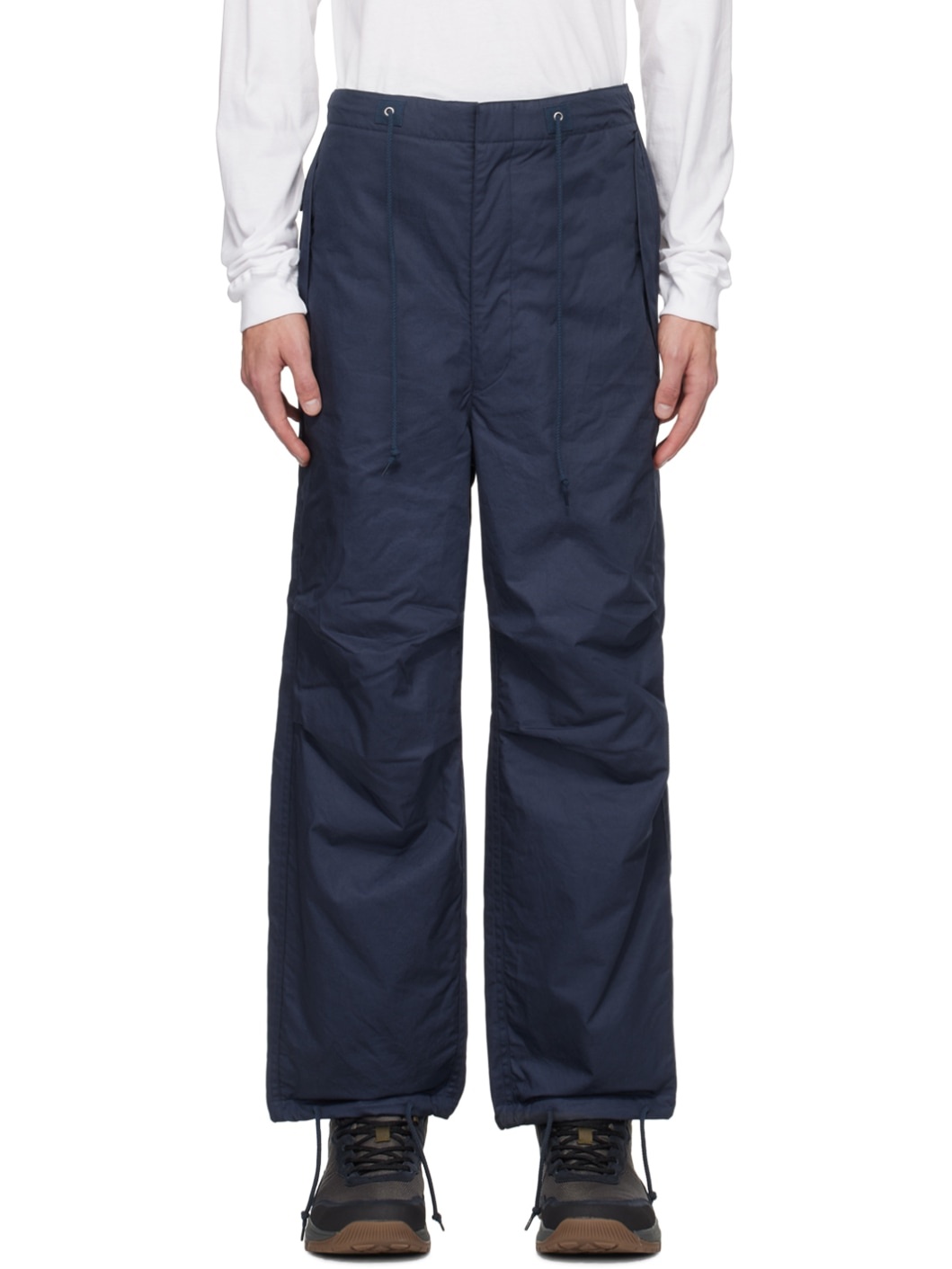 Navy Drawstring Trousers - 1