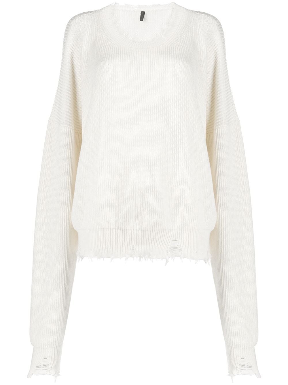 distressed ribbed jumper - 1