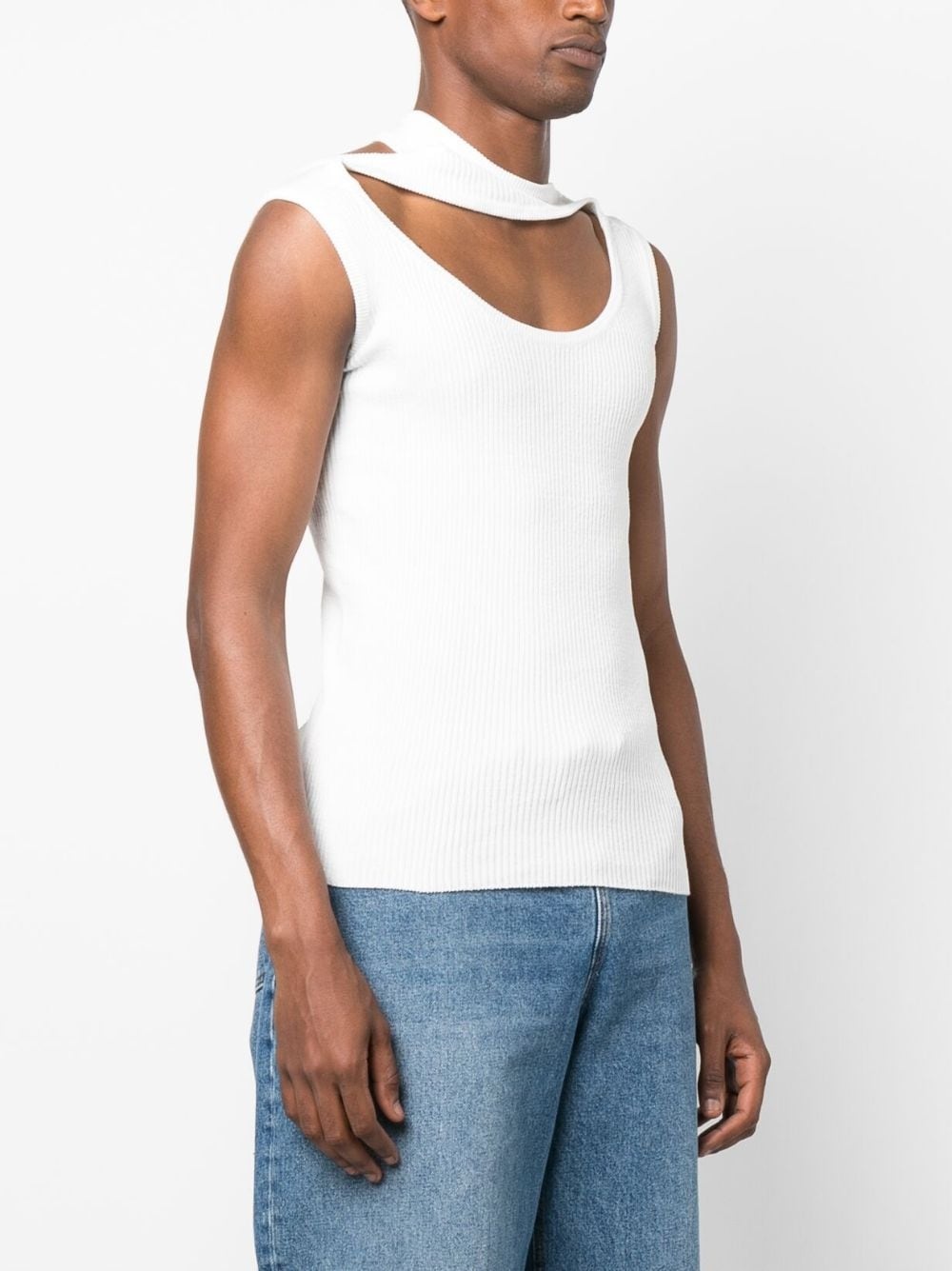 Triple Collar ribbed tank top - 4