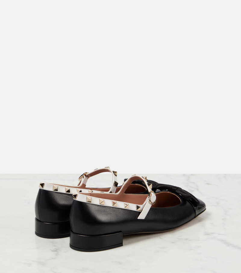 Valentino Rockstud Bow patent leather Mary Jane flats outlook