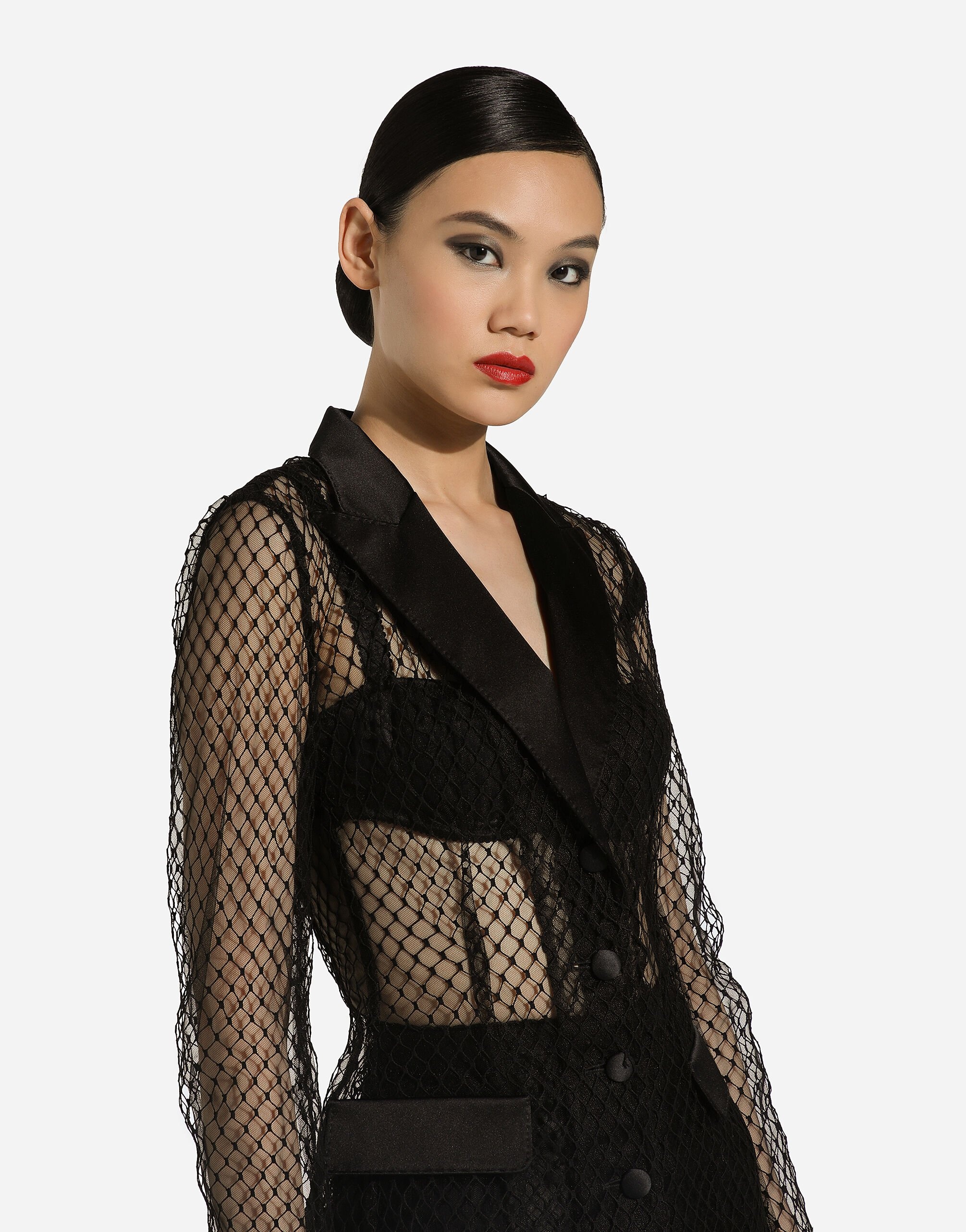 Single-breasted mesh Dolce tuxedo jacket - 5