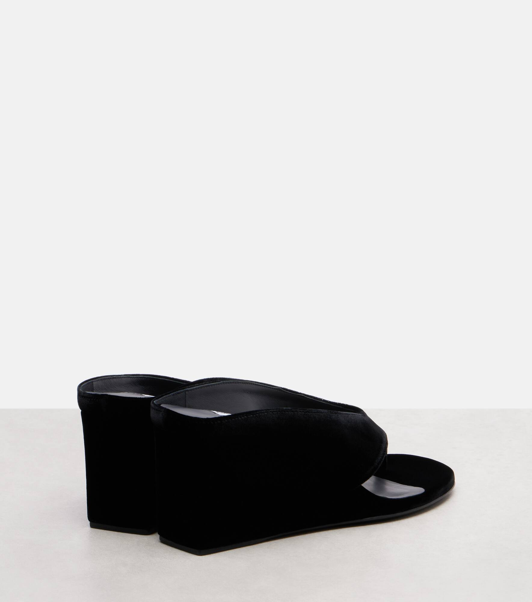 Velvet wedge thong sandals - 2