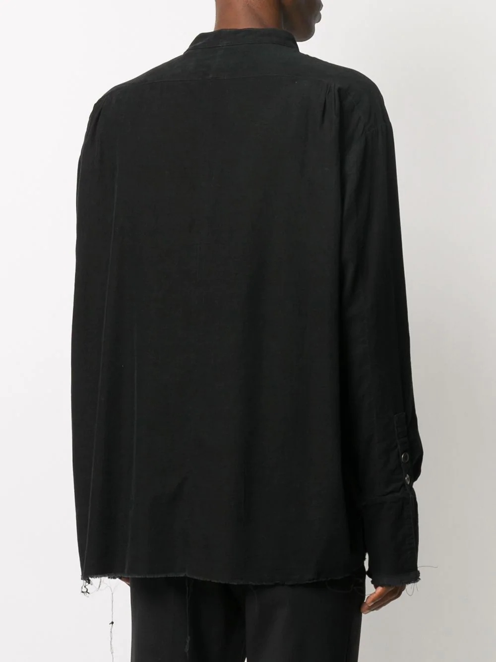 raw-edge cotton shirt - 4