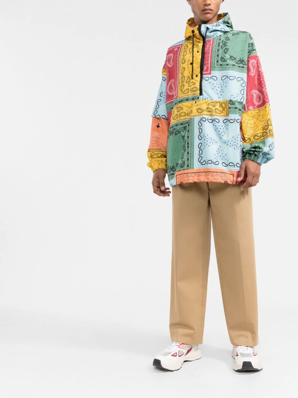 bandana-print hooded jacket - 2