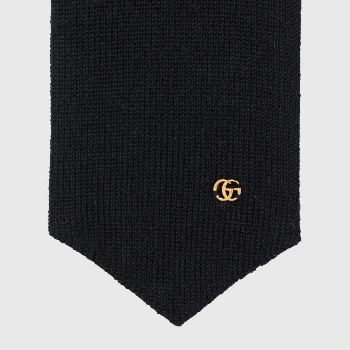 Double G wool knit tie - 3
