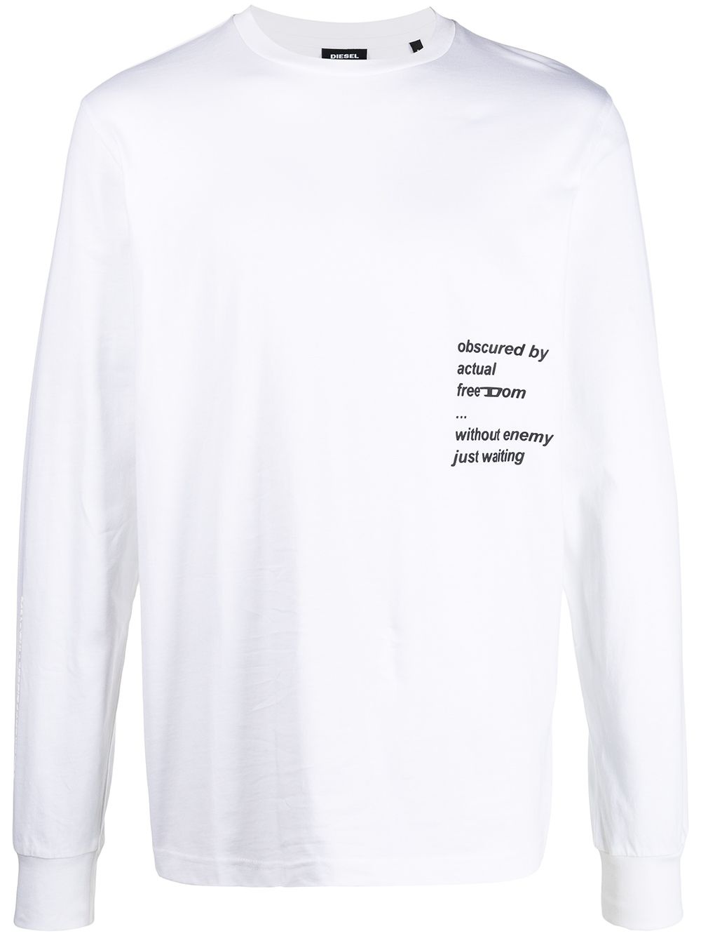 slogan and graphic print long-sleeved t-shirt - 1