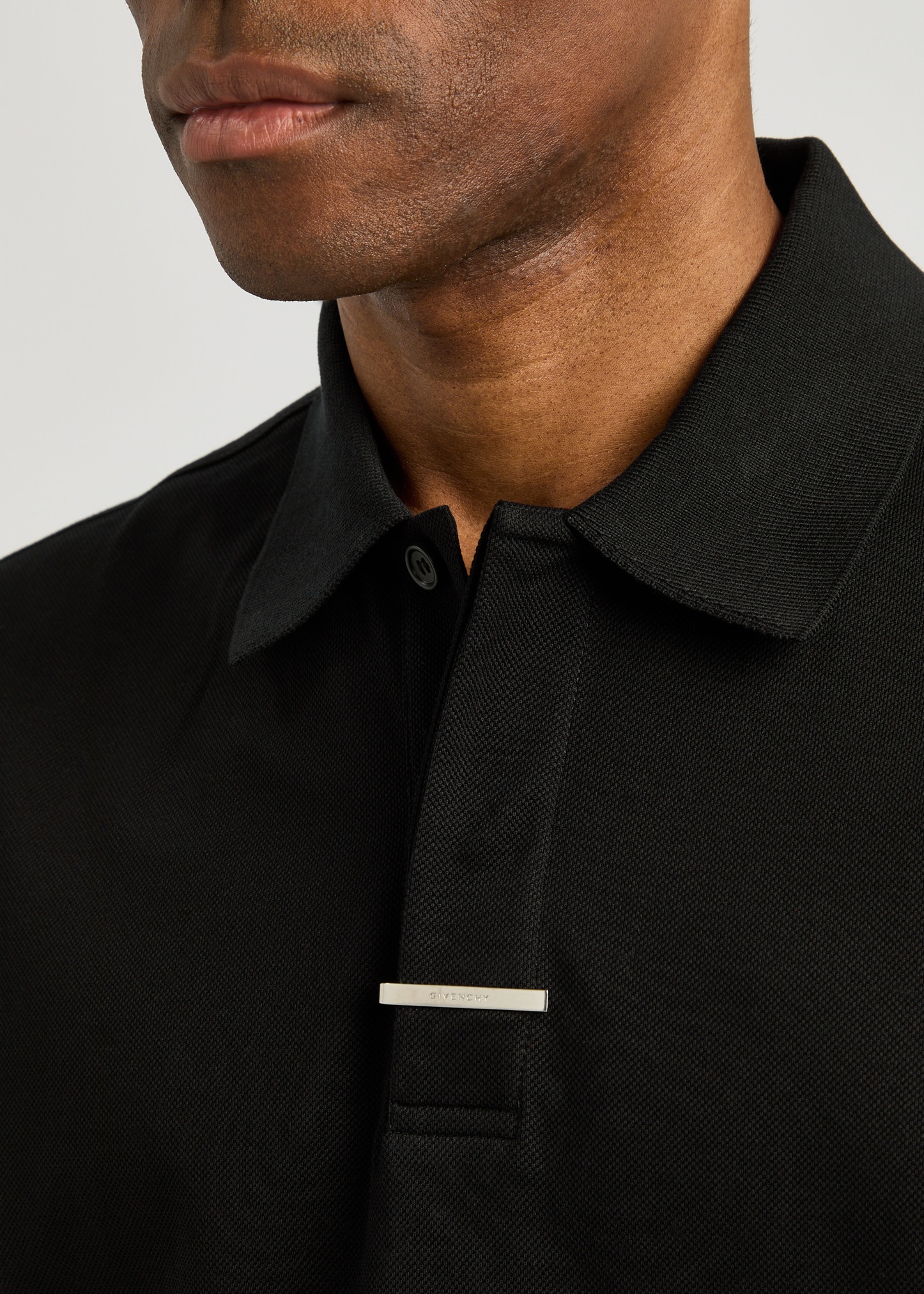 Bar-embellished piqué cotton polo shirt - 5