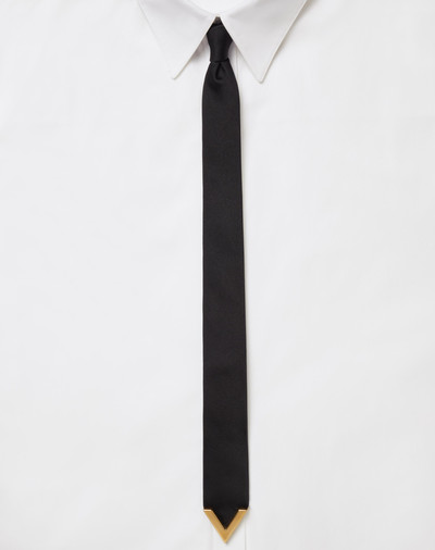 Valentino WOOL AND SILK VALENTIE TIE WITH METAL V APPLIQUÉ outlook