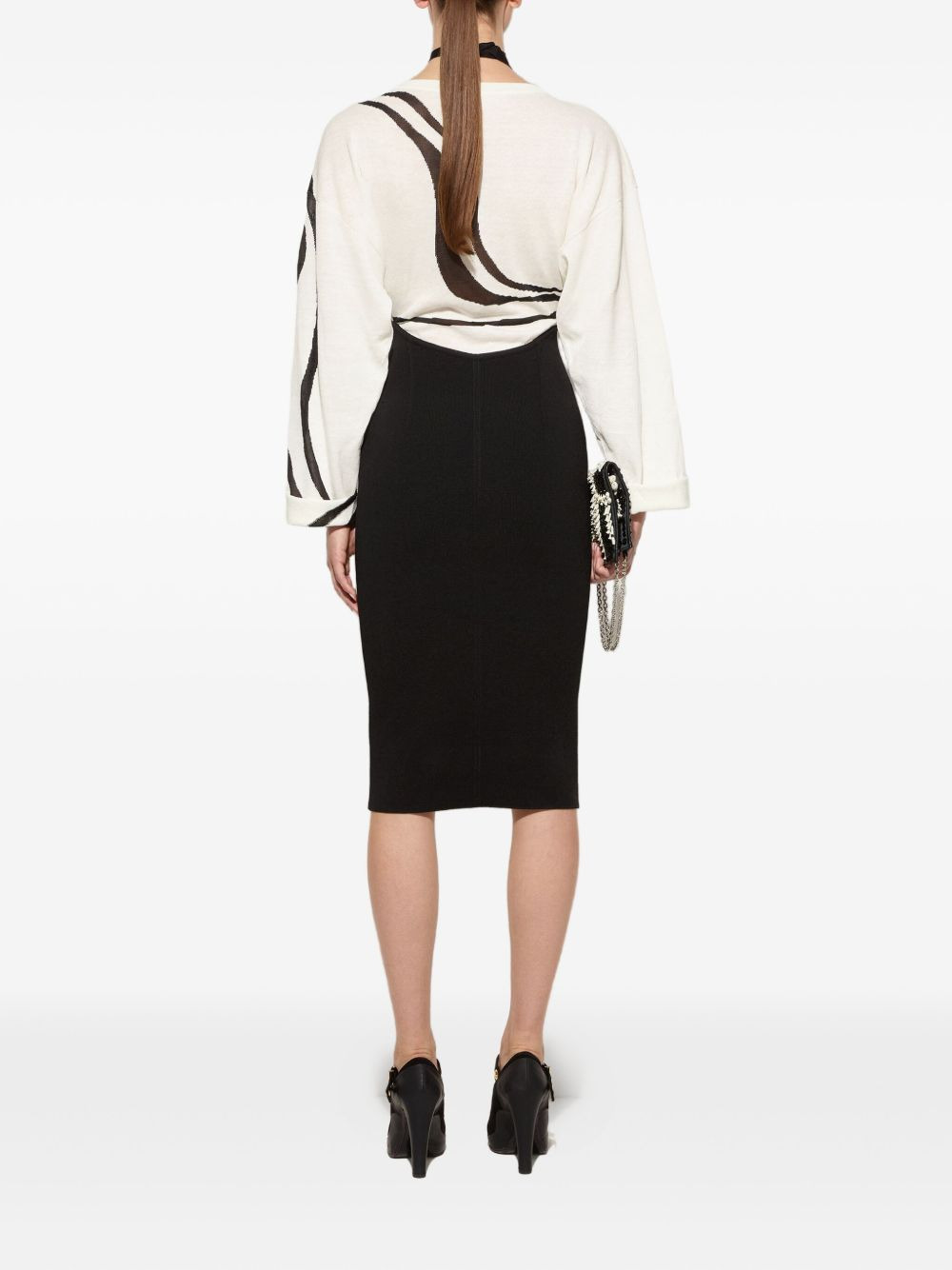 abstract-print knit dress - 4