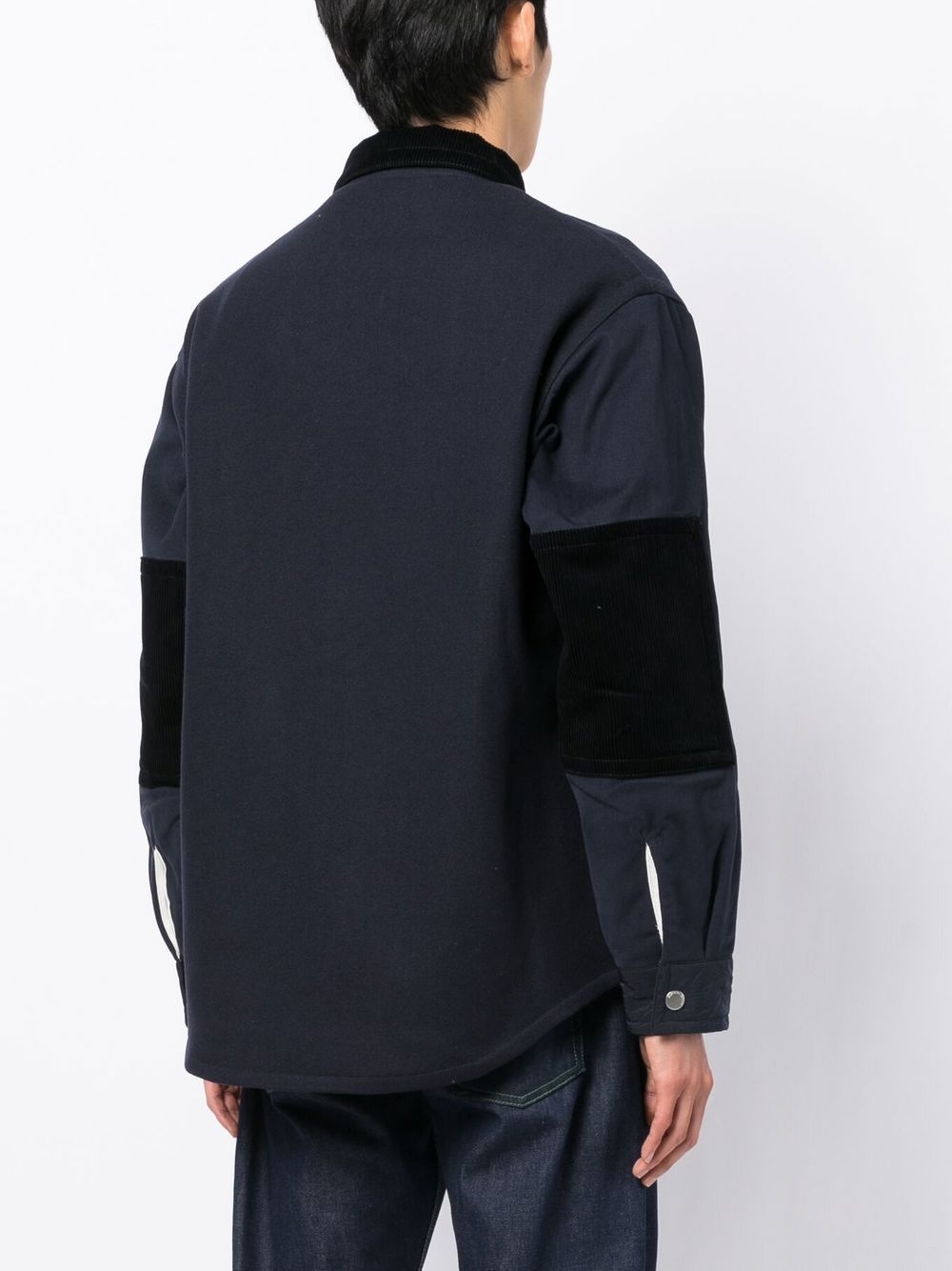 corduroy-detail shirt jacket - 4