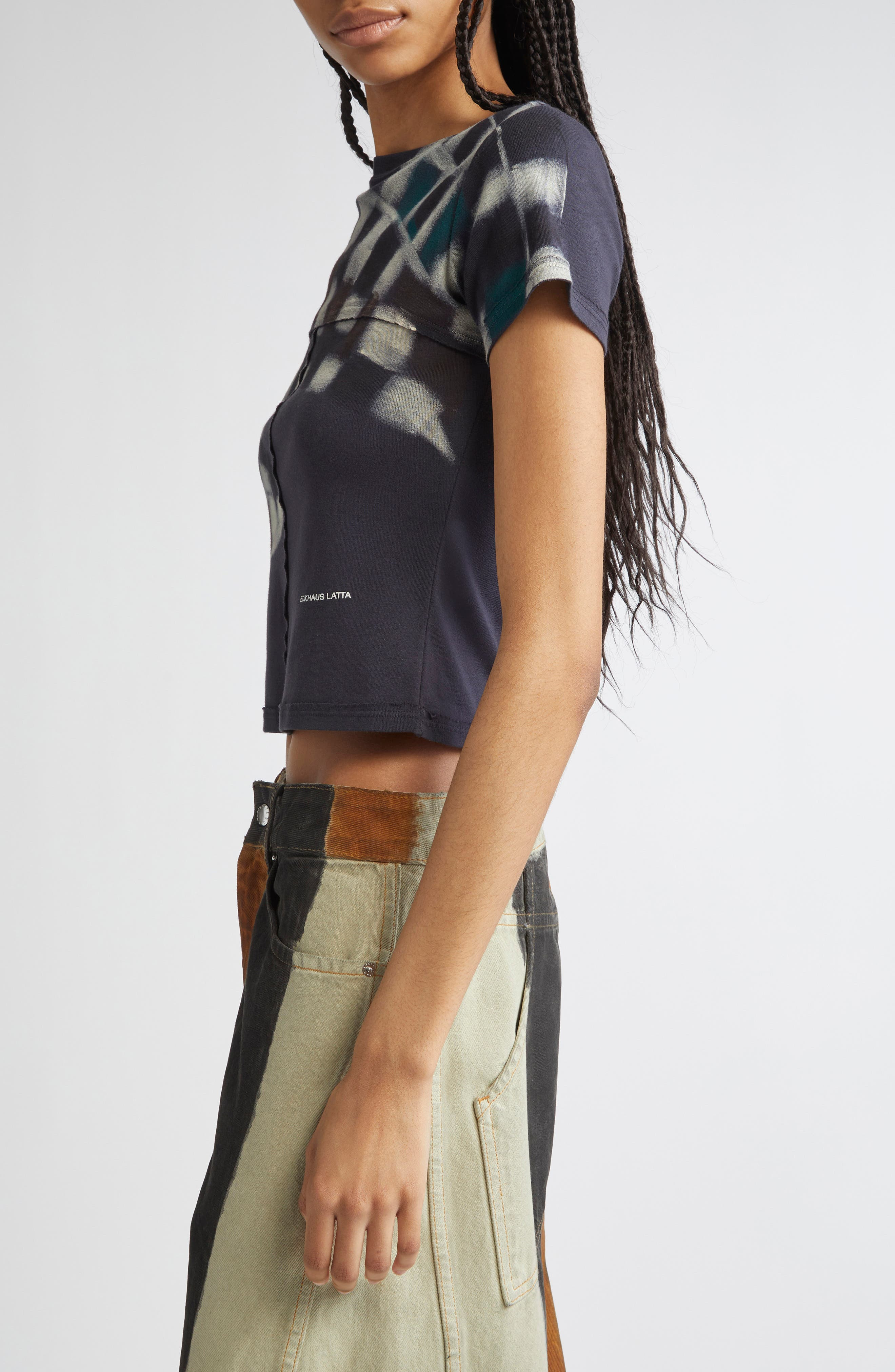 Eckhaus Latta Lapped Rib Baby Tee in Porcupine at Nordstrom - 4