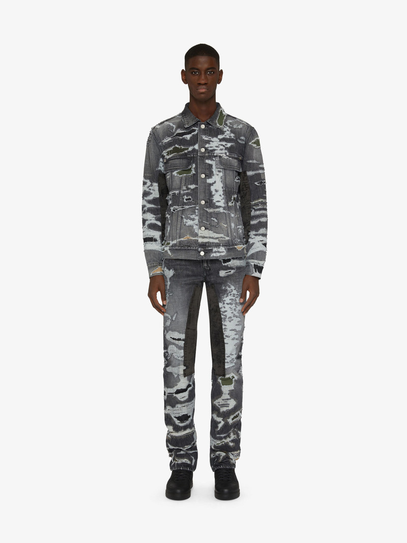 Givenchy JACKET IN DESTROYED DENIM AND MOLESKIN outlook