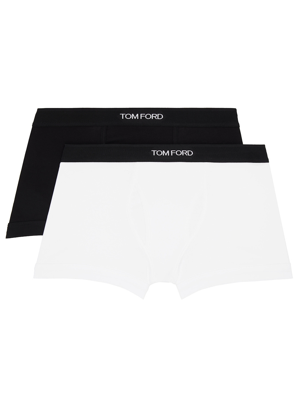 Two-Pack Black & White Cotton Boxer Briefs - 1