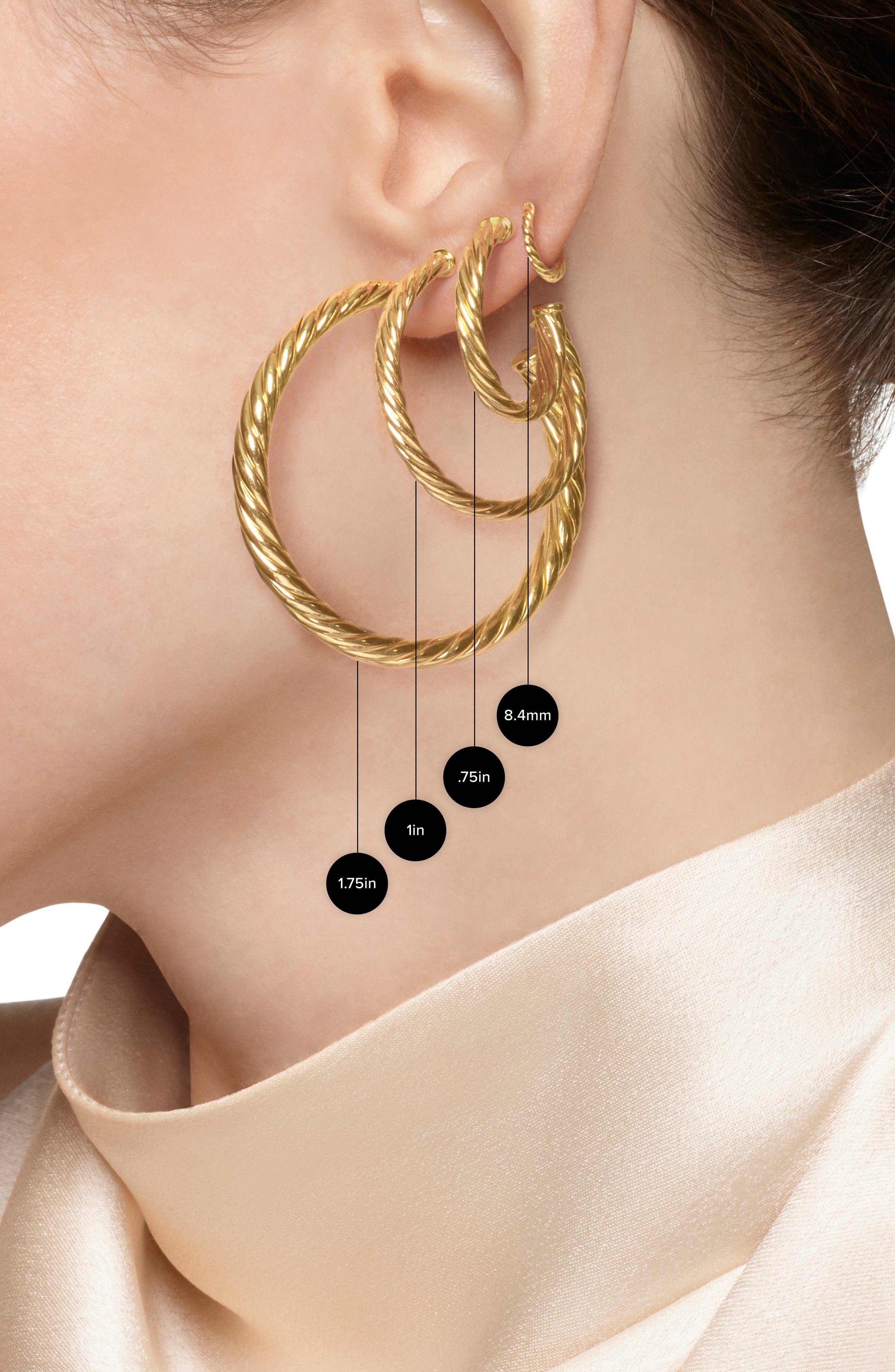 David Yurman Cable Spiral Hoop Earrings in Gold at Nordstrom - 3
