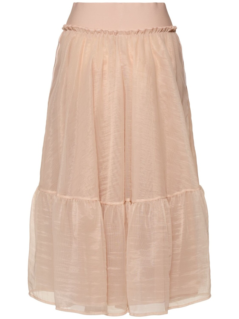 Logo waistband tulle maxi skirt - 4