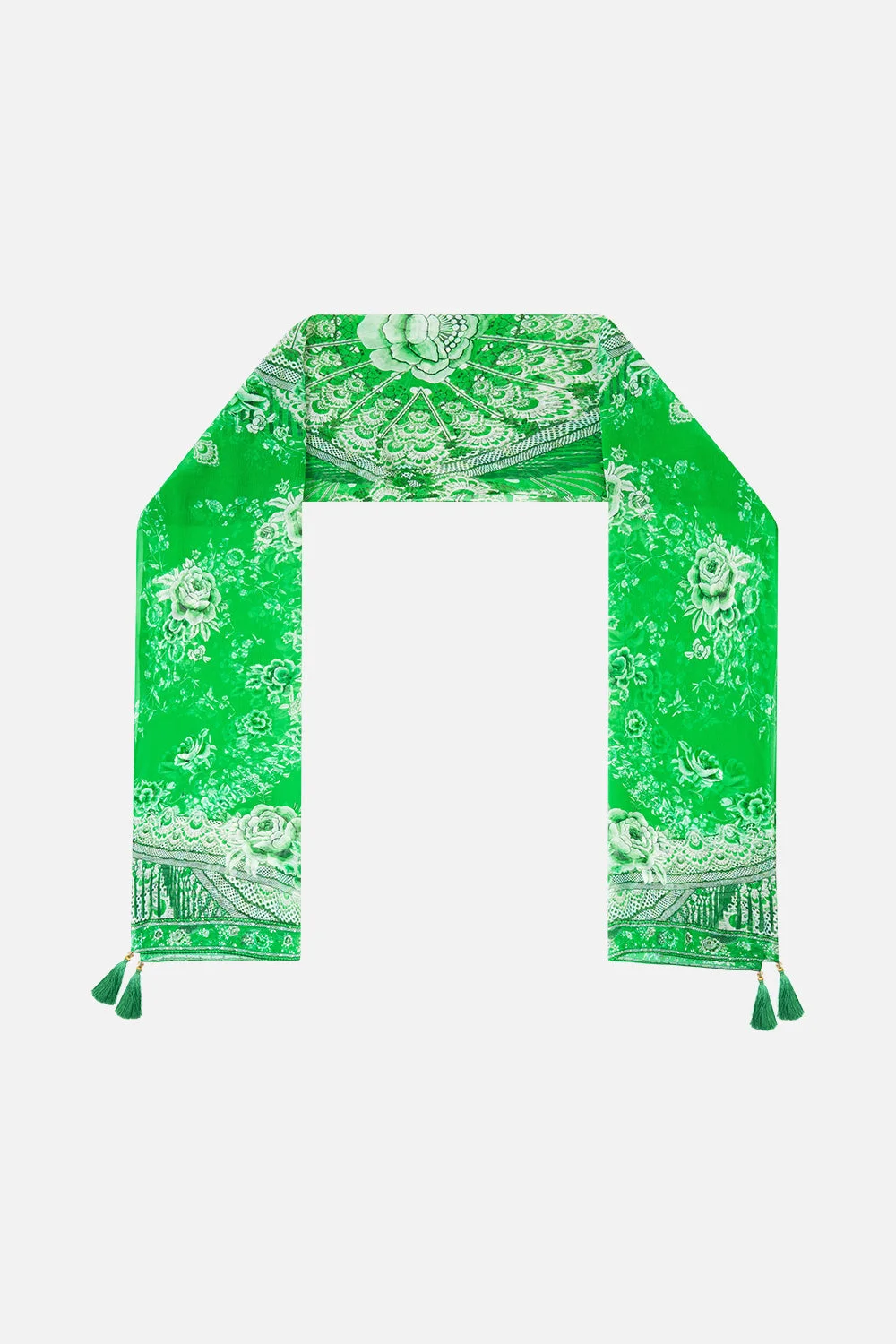 LONG SILK CRINKLE CHIFFON SCARF - 1