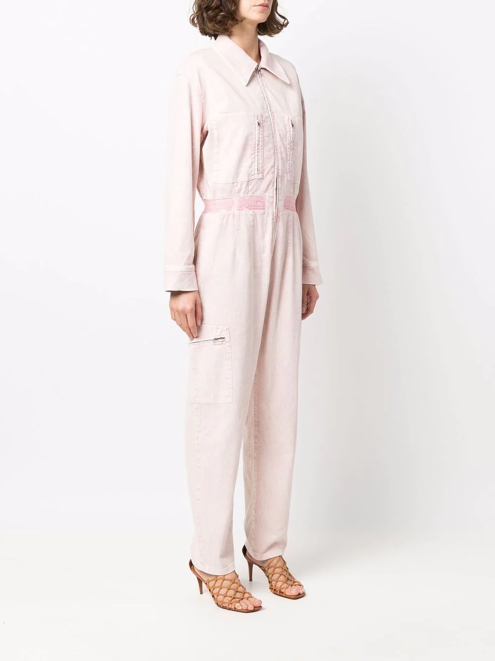 long-sleeved zip-up boilersuit - 3