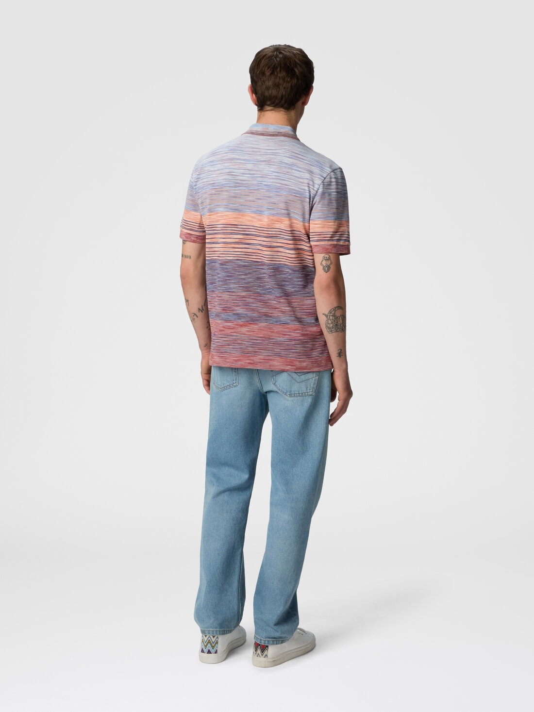 Polo shirt in shaded slub cotton piqué - 3