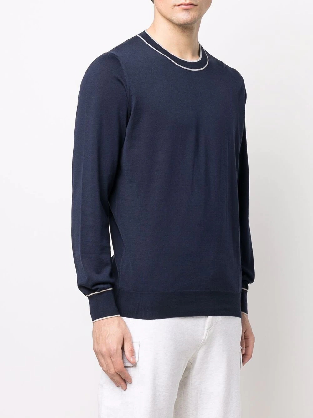 contrast-trim cotton sweatshirt - 3