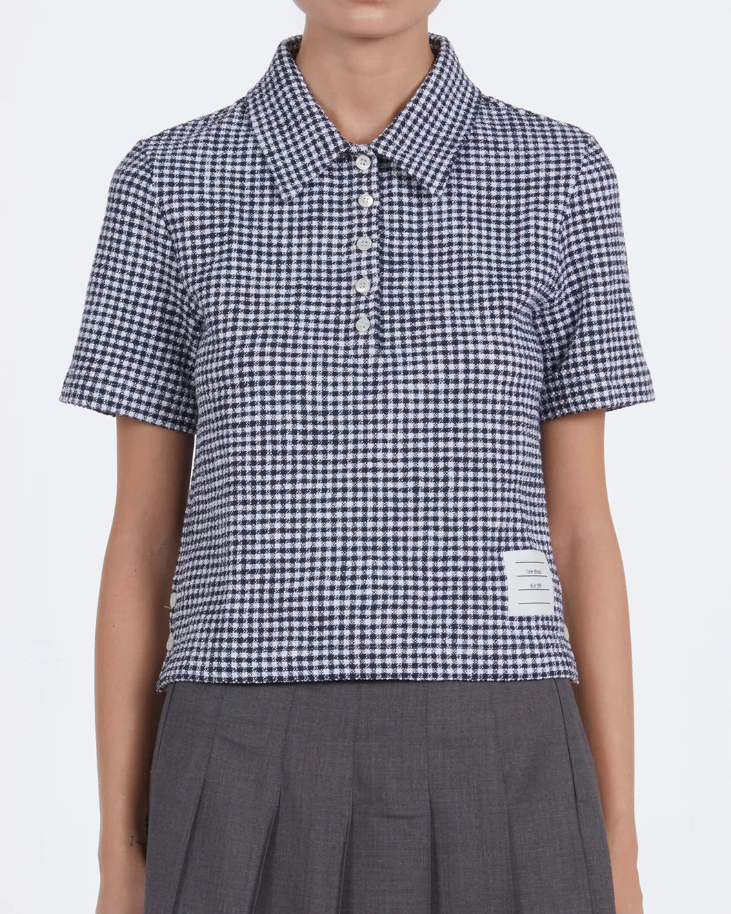 GINGHAM COTTON TWEED POLO - 2