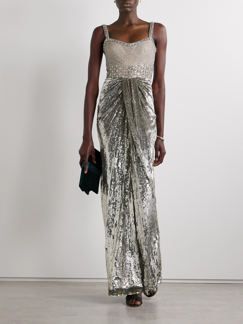 JENNY PACKHAM Only You Draped Embellished Tulle Gown outlook