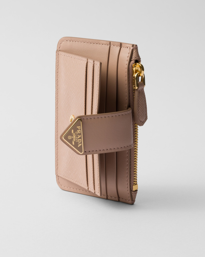 Prada Saffiano and smooth leather card holder outlook