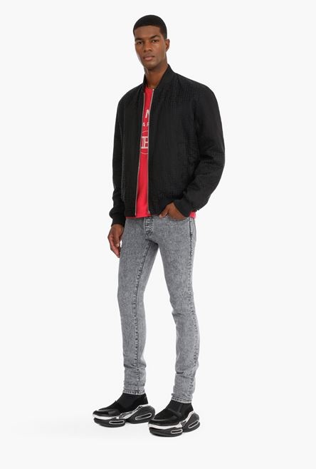Reversible black bomber jacket with embossed Balmain logo - 2
