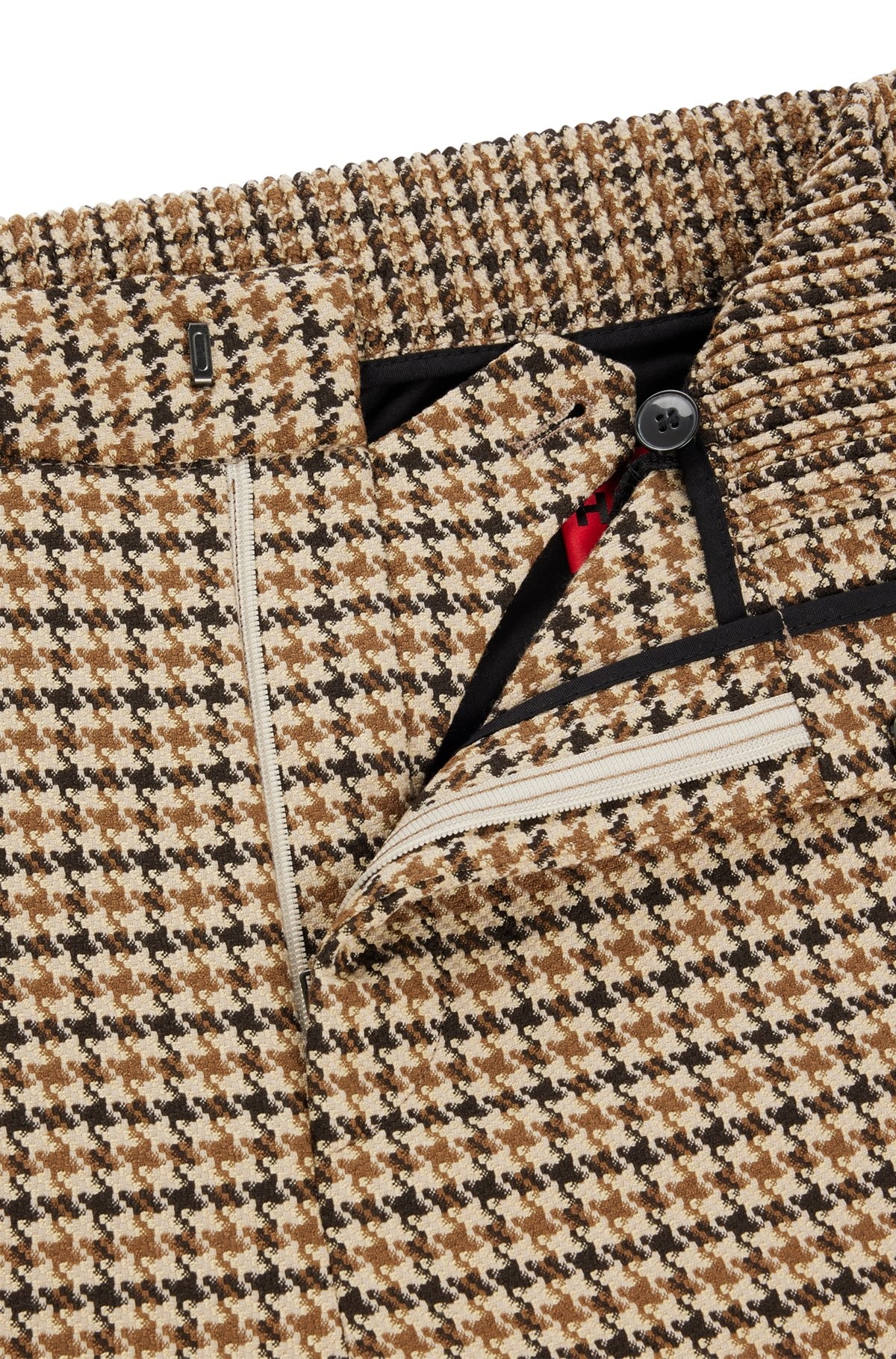 MODERN-FIT TROUSERS IN HOUNDSTOOTH STRETCH MATERIAL - 6