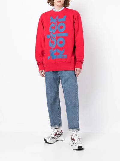 Kolor logo-print distressed sweatshirt outlook