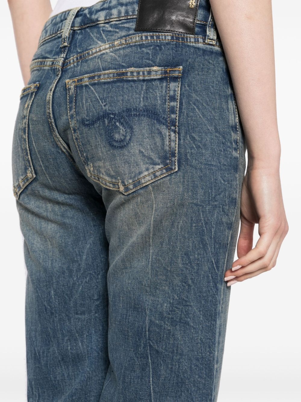 logo-appliqué straight jeans - 5