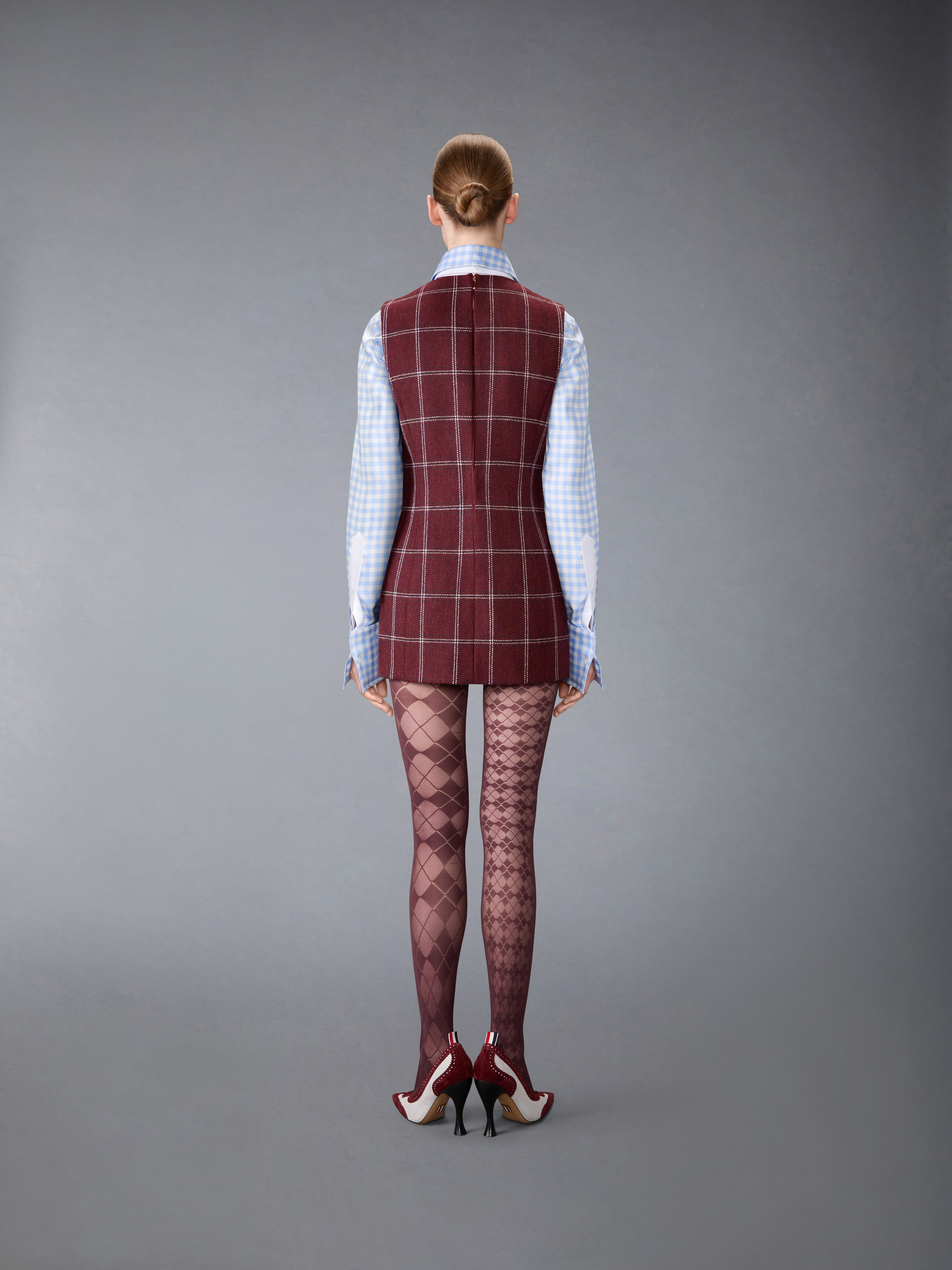 WINDOWPANE HUNTING TWEED MINI PENCIL DRESS - 5