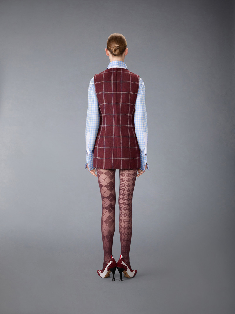 WINDOWPANE HUNTING TWEED MINI PENCIL DRESS 5