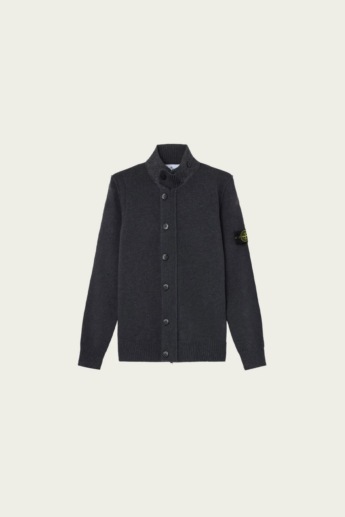 Lambswool Zip-Up Jumper - Melange Lead - 1