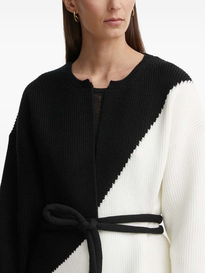diagonal-ribbed knit cardigan 5