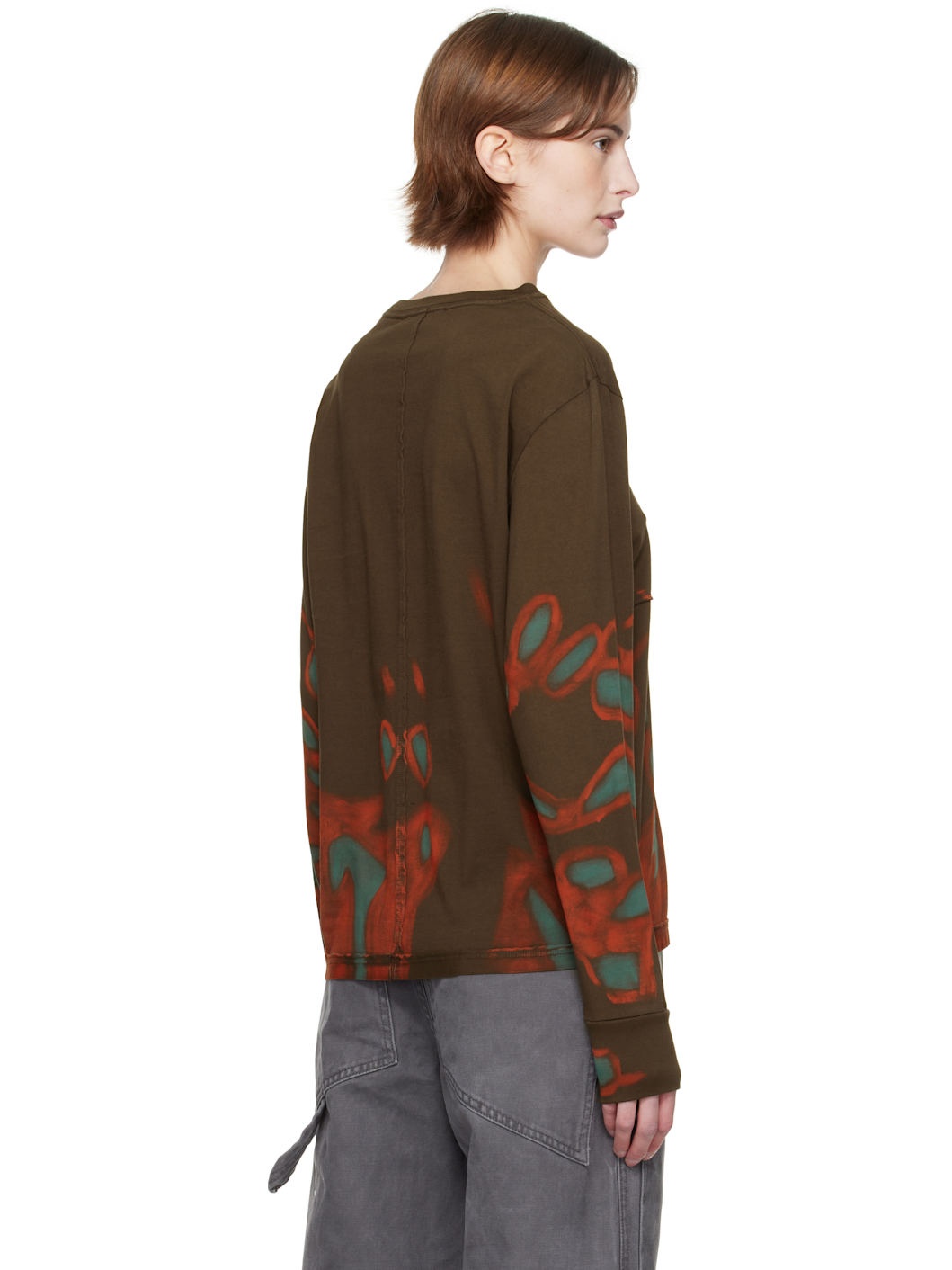 Brown Lapped Long Sleeve T-shirt - 3