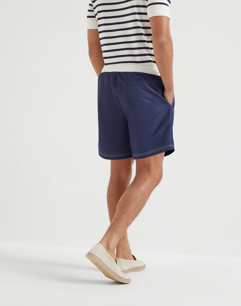 Brunello Cucinelli Nylon swim shorts with contrast details and print outlook