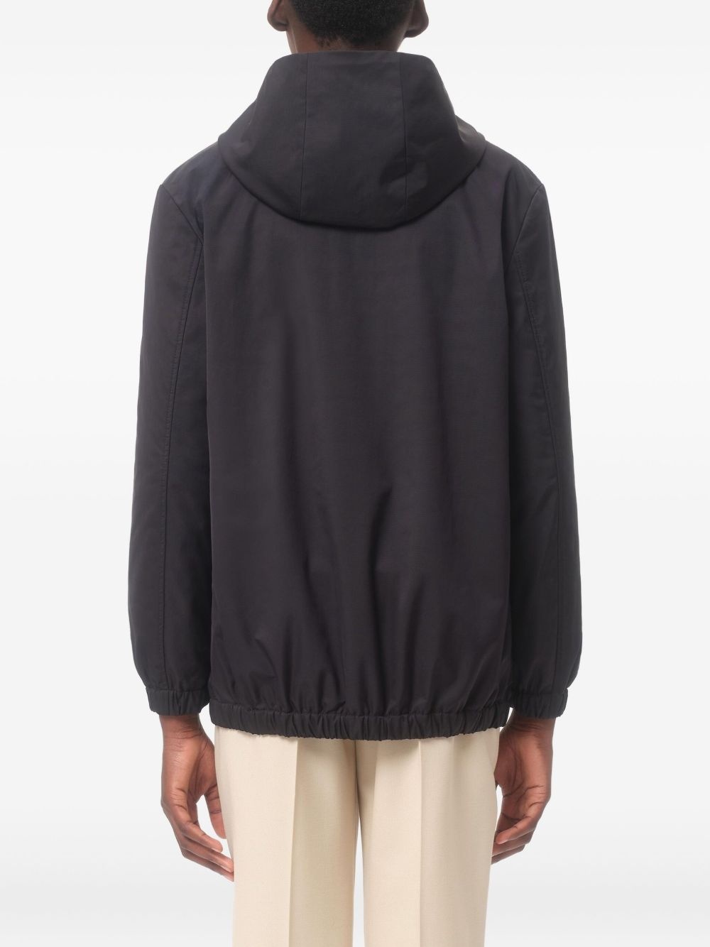 NYLON HOODED JACKET WITH VLOGO PATCH - 4