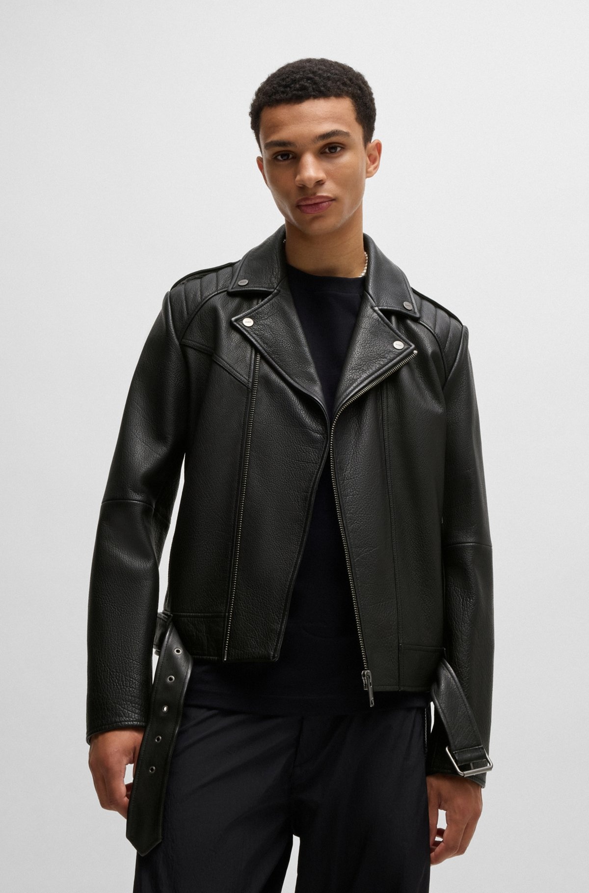 BUFFALO-LEATHER JACKET WITH CONTRAST LINING - 2
