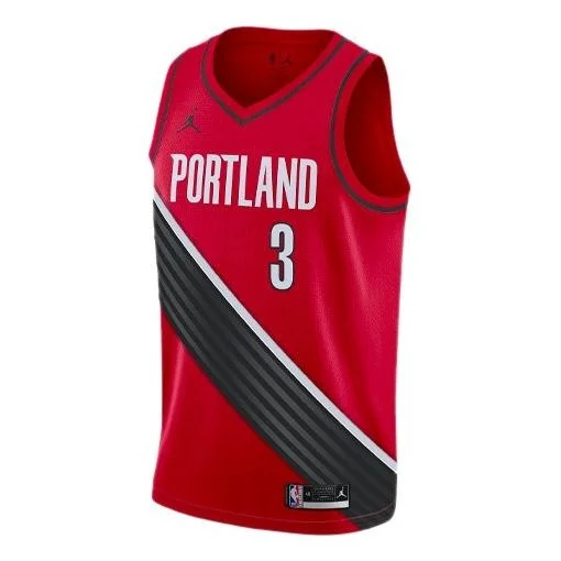 Air Jordan NBA Basketball Jersey SW Fan Edition 2020 Season Blazers McCollum No. 3 Large Red CV9492- - 1