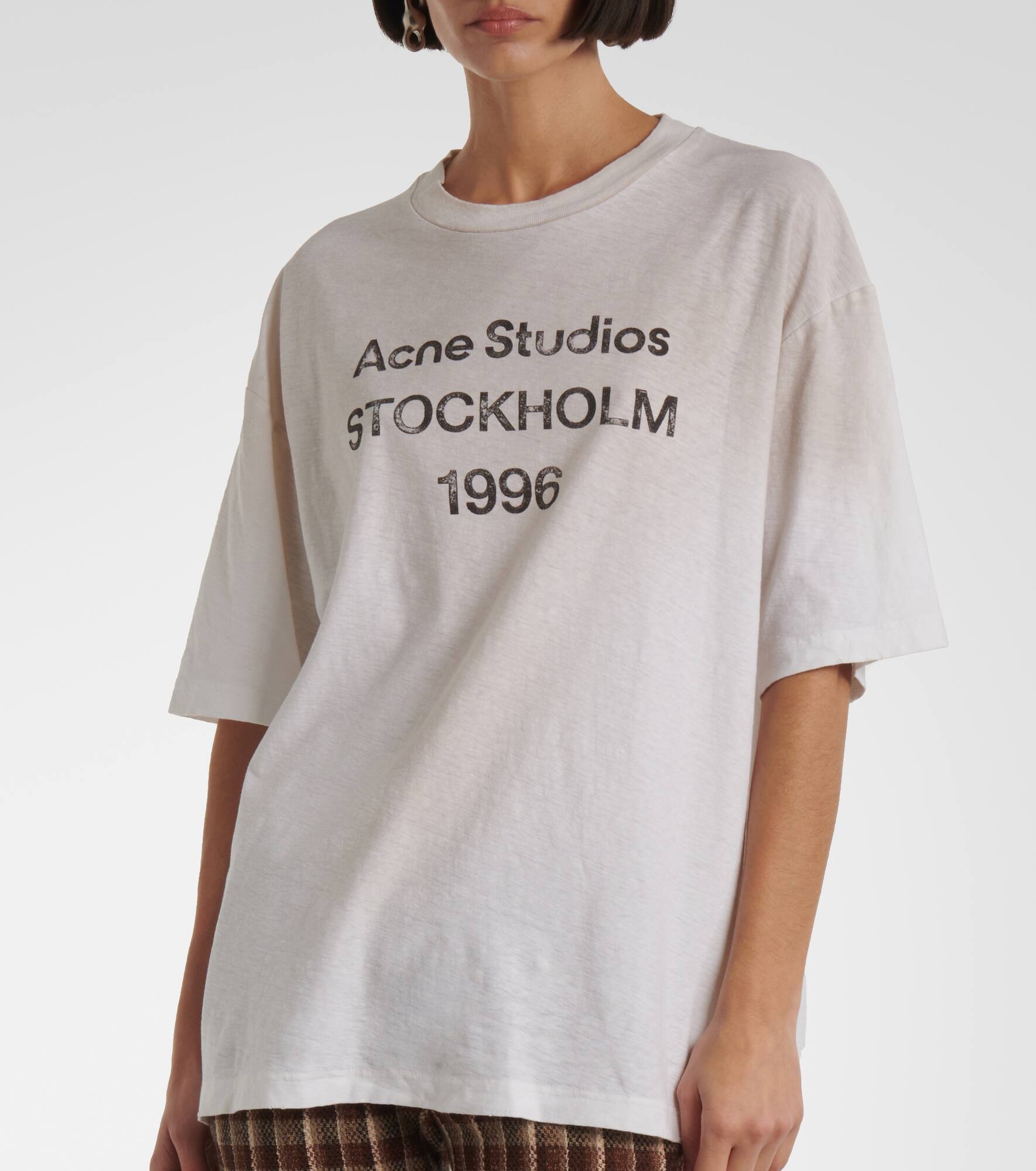 Distressed logo cotton and hemp T-shirt - 4